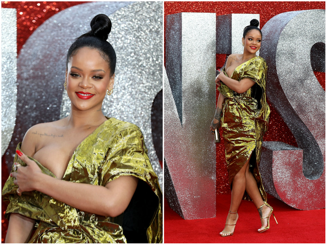 Illustration for article titled Foiled Again: Rihanna Went Heavy Metal for the Ocean’s 8 UK Premiere—and Almost Lost It